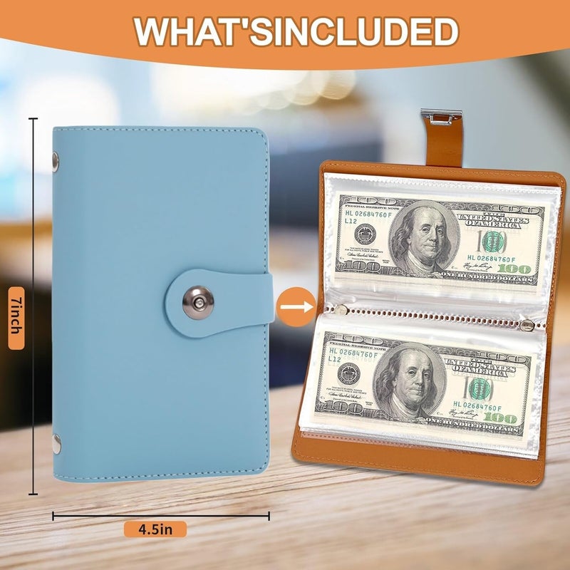 SUSOYAOCHEN 100 Envelope Challenge Binder, Savings Challenges Book with Envelopes, Envelopes Money Saving Challenge Savings Binder Successfully Reach Your Savings Goals (Blue A) - Image 2